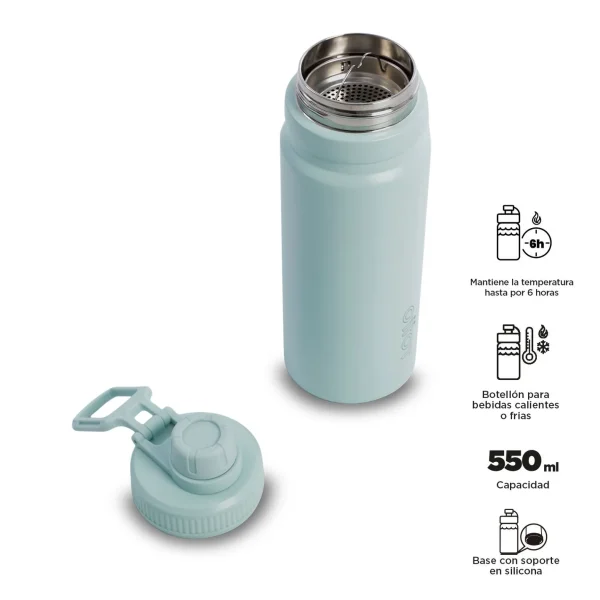BOTELLA ISOTÉRMICA TOTTO 550ML AZUL - Imagen 4