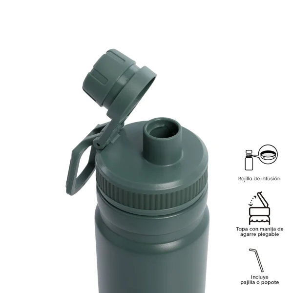 BOTELLA ISOTÉRMICA TOTTO 550ML VERDE MILITAR - Imagen 3