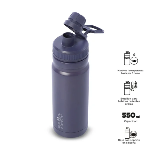 BOTELLA ISOTÉRMICA TOTTO 550ML AZUL MARINO - Imagen 2