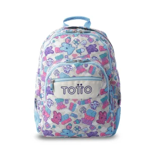 MOCHILA TOTTO ESCOLAR CON REFUERZO STICKERS PASTEL