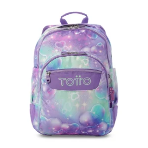 MOCHILA TOTTO ESCOLAR CON REFUERZO CORAZONES BURBUJA