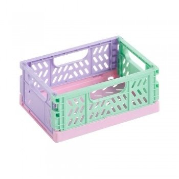 CAJA PLEGABLE Y APILABLE APLI COLOR ROSA,LILA y TURQUESA PASTELES