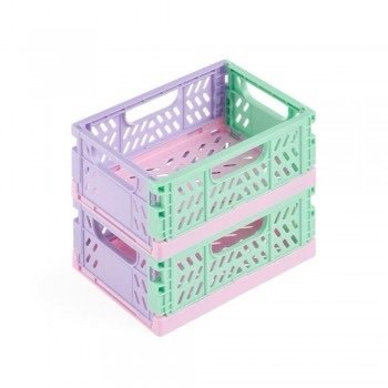 CAJA PLEGABLE Y APILABLE APLI COLOR ROSA,LILA y TURQUESA PASTELES - Imagen 2