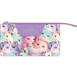 ESTUCHE TOTTO TRIPLE TABLERO GATOS PASTEL