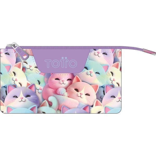 ESTUCHE TOTTO TRIPLE TABLERO GATOS PASTEL