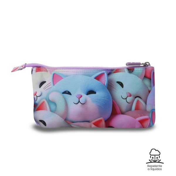 ESTUCHE TOTTO TRIPLE TABLERO GATOS PASTEL - Imagen 4