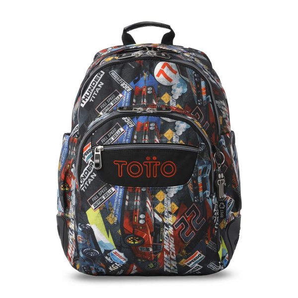 MOCHILA TOTTO ESCOLAR CON REFUERZO COCHES
