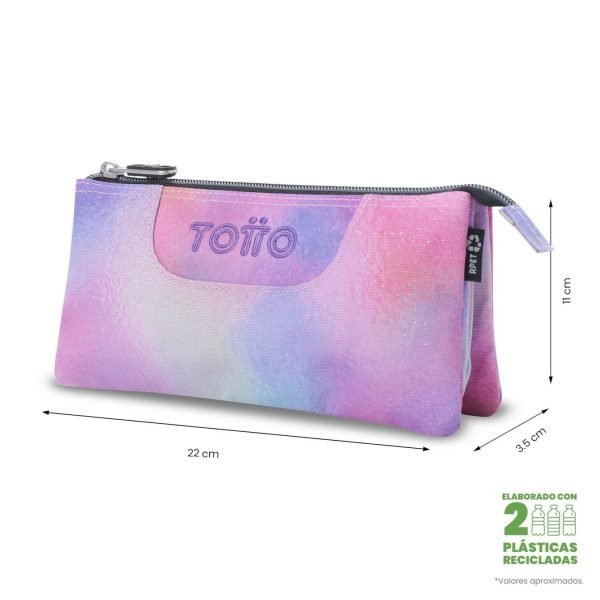 ESTUCHE TOTTO TRIPLE TABLERO GLITTER MULTICOLOR - Imagen 2