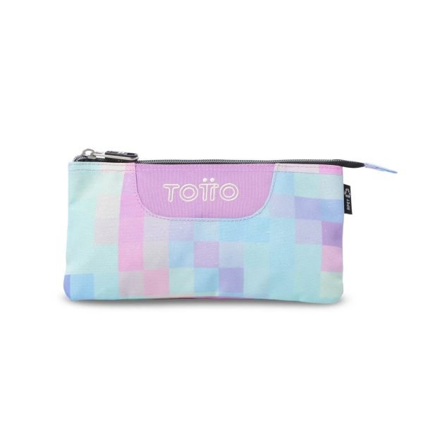 ESTUCHE TOTTO TRIPLE TABLERO GLITTER PIXEL
