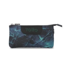 ESTUCHE TOTTO TRIPLE TABLERO EFECTO MÁRMOL AZUL Y NEGRO