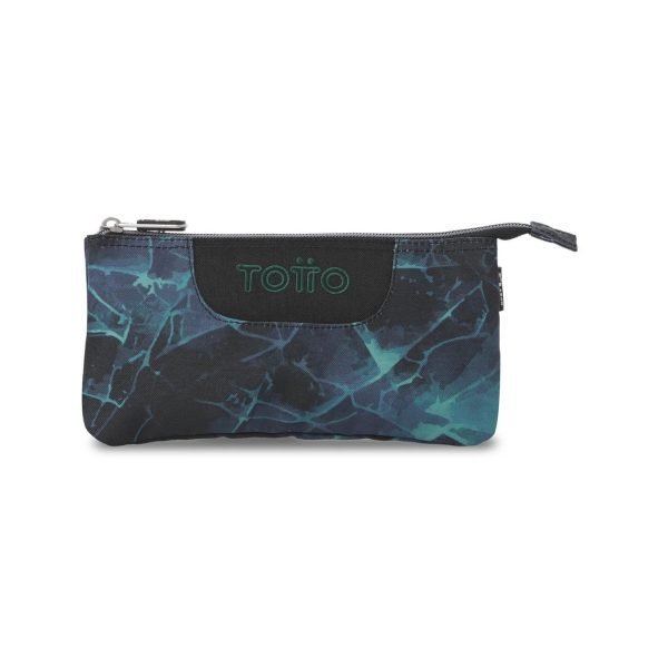 ESTUCHE TOTTO TRIPLE TABLERO EFECTO MÁRMOL AZUL Y NEGRO