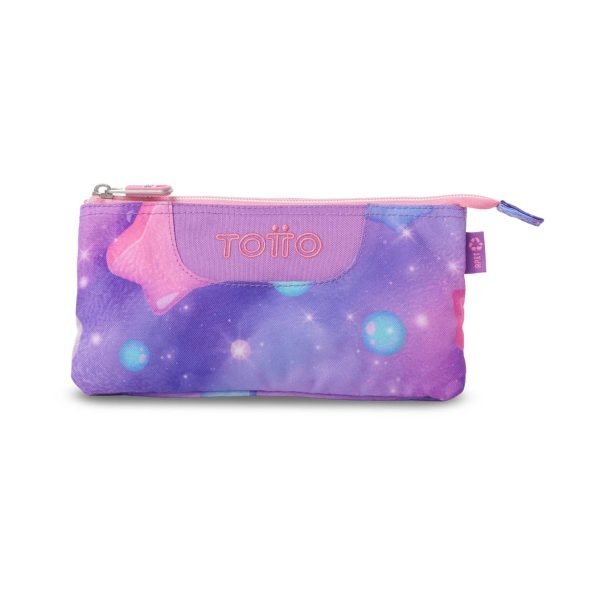 ESTUCHE TOTTO TRIPLE TABLERO ESTRELLAS LILA