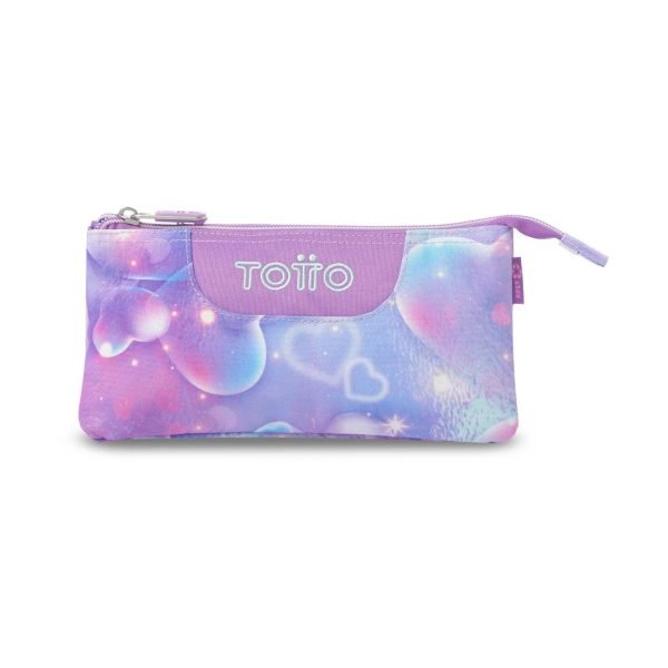 ESTUCHE TOTTO TRIPLE TABLERO CORAZONES BURBUJA