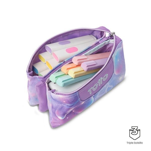 ESTUCHE TOTTO TRIPLE TABLERO CORAZONES BURBUJA - Imagen 3