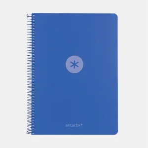 CUADERNO ESPIRAL ANTARTIK A4 CUADROS 80H POLYFOAM COLOR AZUL
