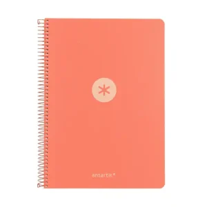 CUADERNO ESPIRAL ANTARTIK A4 CUADROS 80H POLYFOAM COLOR ROSA CORAL