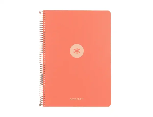 CUADERNO ESPIRAL ANTARTIK A4 CUADROS 80H POLYFOAM COLOR ROSA CORAL