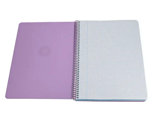 CUADERNO ESPIRAL ANTARTIK A4 CUADROS 80H POLYFOAM COLOR MORADO LAVANDA - Imagen 4