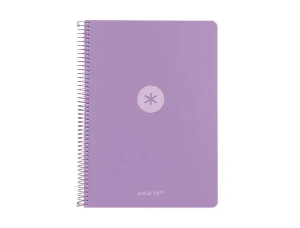 CUADERNO ESPIRAL ANTARTIK A4 CUADROS 80H POLYFOAM COLOR MORADO LAVANDA