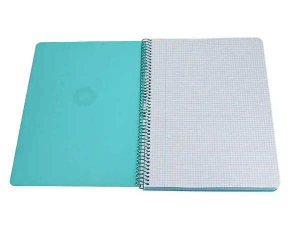 CUADERNO ESPIRAL ANTARTIK A4 CUADROS 80H POLYFOAM COLOR VERDE MENTA - Imagen 4