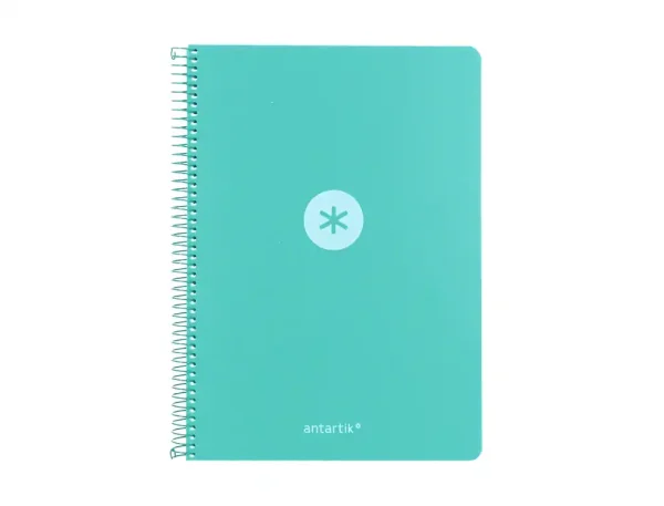 CUADERNO ESPIRAL ANTARTIK A4 CUADROS 80H POLYFOAM COLOR VERDE MENTA