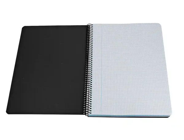 CUADERNO ESPIRAL ANTARTIK A4 CUADROS 80H POLYFOAM COLOR NEGRO - Imagen 4