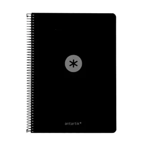 CUADERNO ESPIRAL ANTARTIK A4 CUADROS 80H POLYFOAM COLOR NEGRO