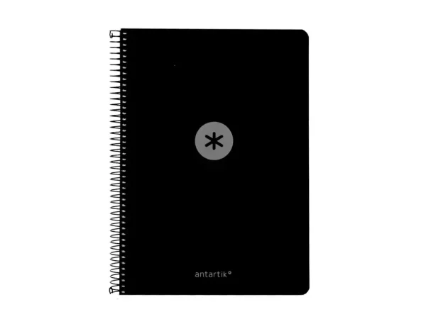 CUADERNO ESPIRAL ANTARTIK A4 CUADROS 80H POLYFOAM COLOR NEGRO
