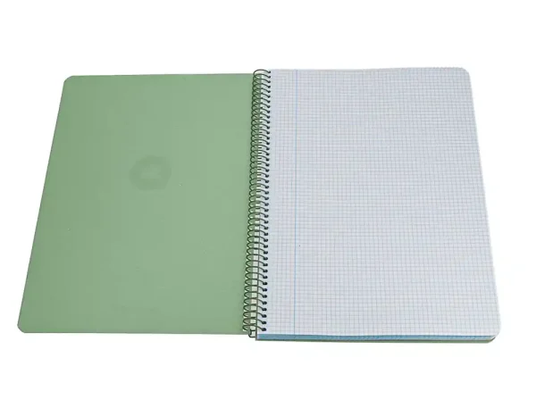 CUADERNO ESPIRAL ANTARTIK A4 CUADROS 80H POLYFOAM COLOR VERDE MATCHA - Imagen 3