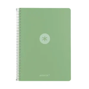 CUADERNO ESPIRAL ANTARTIK A4 CUADROS 80H POLYFOAM COLOR VERDE MATCHA