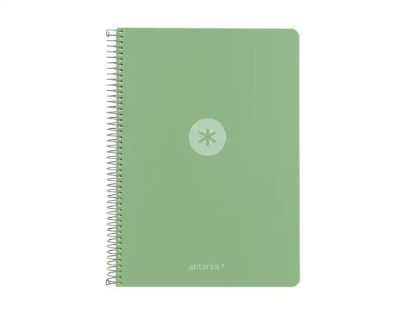 CUADERNO ESPIRAL ANTARTIK A4 CUADROS 80H POLYFOAM COLOR VERDE MATCHA