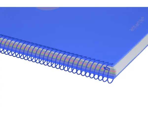 CUADERNO ESPIRAL ANTARTIK A4 CUADROS MICROPERFORADO 120H POLYFOAM COLOR AZUL - Imagen 3