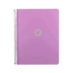 CUADERNO ESPIRAL ANTARTIK A4 CUADROS MICROPERFORADO 120H POLYFOAM COLOR MORADO LAVANDA