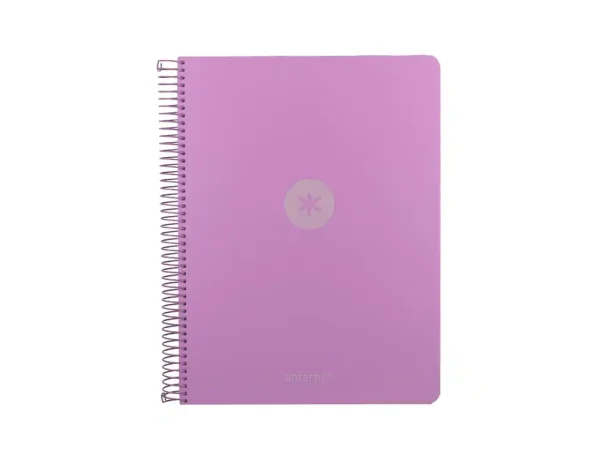 CUADERNO ESPIRAL ANTARTIK A4 CUADROS MICROPERFORADO 120H POLYFOAM COLOR MORADO LAVANDA