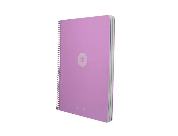 CUADERNO ESPIRAL ANTARTIK A4 CUADROS MICROPERFORADO 120H POLYFOAM COLOR MORADO LAVANDA - Imagen 3