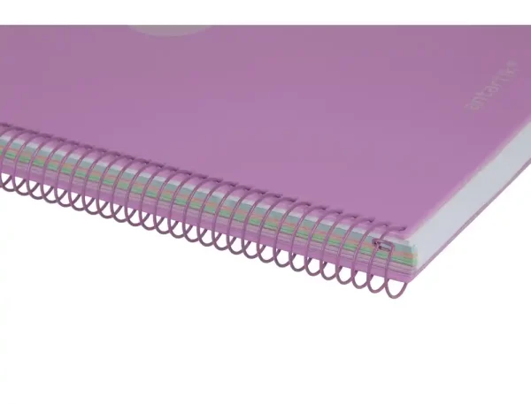 CUADERNO ESPIRAL ANTARTIK A4 CUADROS MICROPERFORADO 120H POLYFOAM COLOR MORADO LAVANDA - Imagen 5