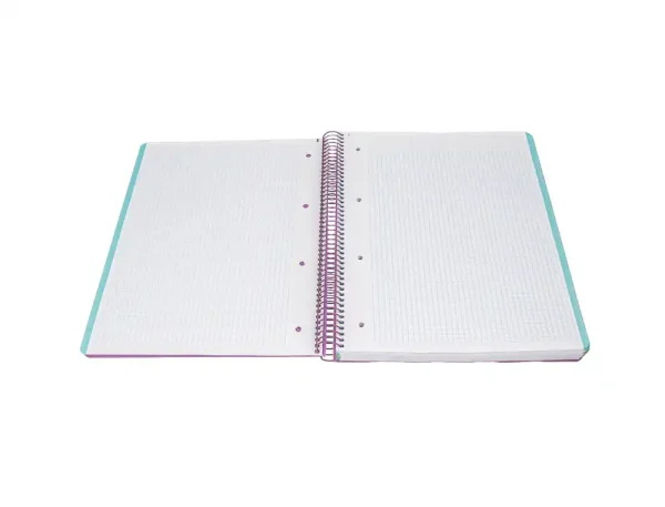 CUADERNO ESPIRAL ANTARTIK A4 CUADROS MICROPERFORADO 120H POLYFOAM COLOR MORADO LAVANDA - Imagen 6