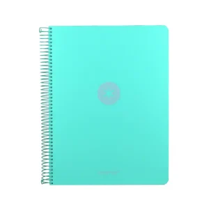 CUADERNO ESPIRAL ANTARTIK A4 CUADROS MICROPERFORADO 120H POLYFOAM COLOR VERDE MENTA