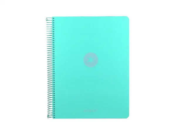 CUADERNO ESPIRAL ANTARTIK A4 CUADROS MICROPERFORADO 120H POLYFOAM COLOR VERDE MENTA