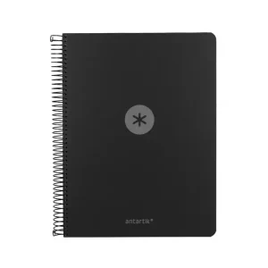 CUADERNO ESPIRAL ANTARTIK A4 CUADROS MICROPERFORADO 120H POLYFOAM COLOR NEGRO