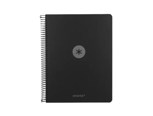 CUADERNO ESPIRAL ANTARTIK A4 CUADROS MICROPERFORADO 120H POLYFOAM COLOR NEGRO