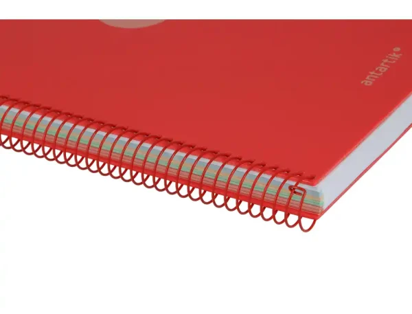 CUADERNO ESPIRAL ANTARTIK A4 CUADROS MICROPERFORADO 120H POLYFOAM COLOR ROJA - Imagen 3