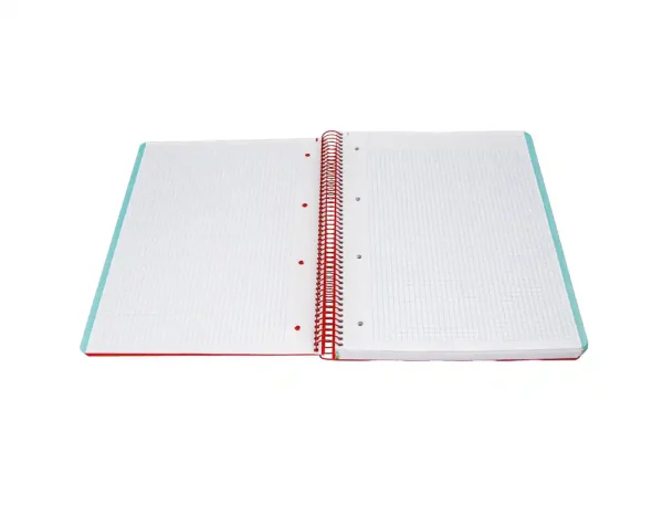 CUADERNO ESPIRAL ANTARTIK A4 CUADROS MICROPERFORADO 120H POLYFOAM COLOR ROJA - Imagen 5