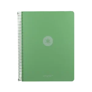 CUADERNO ESPIRAL ANTARTIK A4 CUADROS MICROPERFORADO 120H POLYFOAM COLOR VERDE MATCHA