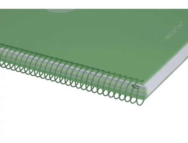 CUADERNO ESPIRAL ANTARTIK A4 CUADROS MICROPERFORADO 120H POLYFOAM COLOR VERDE MATCHA - Imagen 4