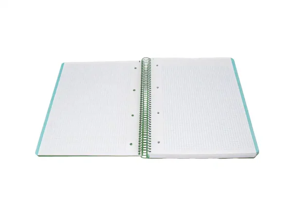 CUADERNO ESPIRAL ANTARTIK A4 CUADROS MICROPERFORADO 120H POLYFOAM COLOR VERDE MATCHA - Imagen 6