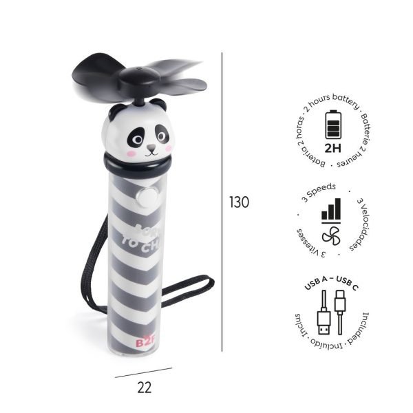 MINI VENTILADOR FAN-TASTIC BACK2FUN NEGRO - Imagen 2