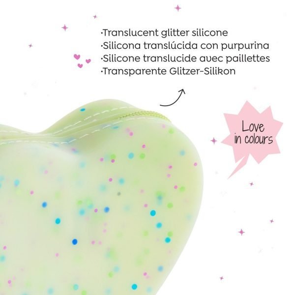 MONEDERO SILICONA BACK2FUN CORAZÓN VERDE - Imagen 3