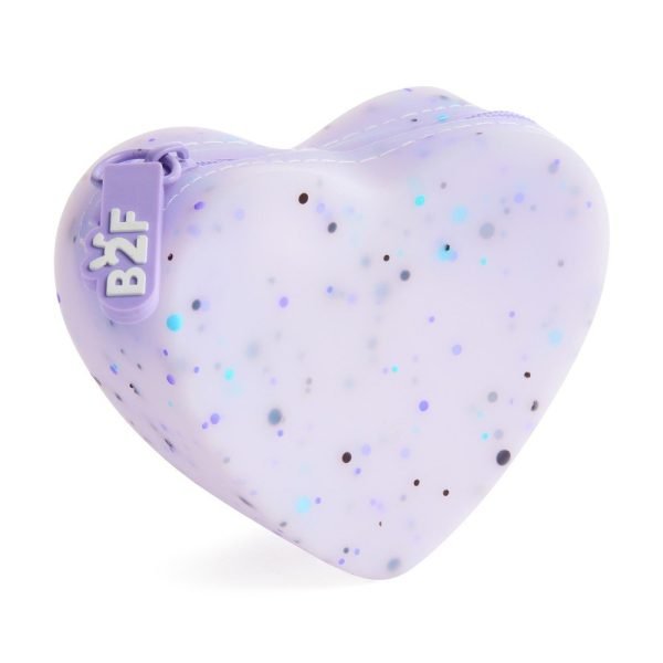MONEDERO SILICONA BACK2FUN CORAZÓN MORADO