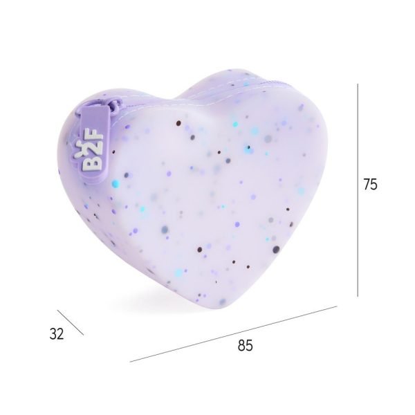 MONEDERO SILICONA BACK2FUN CORAZÓN MORADO - Imagen 2